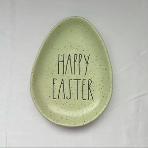NEW Rae Dunn Speckled HAPPY EASTER  Egg Shaped Plate